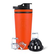 Shaker de Proteína Isolado em Aço Inoxidável 770ml - Laranja