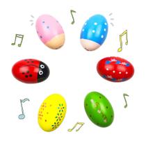 Shakers de madeira QINGQIU Shake Easter Eggs para crianças, pacote com 6