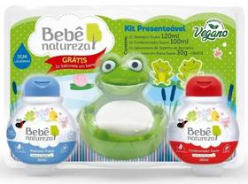 Shampoo 120ml + Condicionador 100ml Bebê Natureza Suave + Saboneteira de Sapinho de Borracha