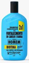 Shampoo 2 em 1 Linha Homem com Biotina e Mentol Gota Dourada 430ml