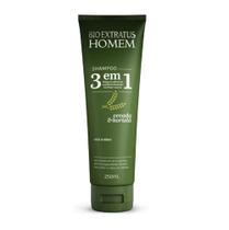 Shampoo 3 Em 1 250mL Bio Extratus limpa condiciona e facilita barbear Shampoo 3 Em 1 250mL Bio Extratus limpa condiciona e facilita barbear