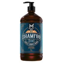 Shampoo 3 em 1 Masculino Corpo Cabelo e Barba Members Mark 1L Limpeza Completa Premium Shampoo 3 em 1 Masculino Corpo Cabelo e Barba Members Mark 1L Limpeza Completa Premium