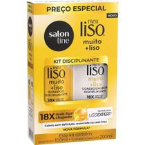 Shampoo 300ml + condicionador salon line meu liso muito + liso 200ml