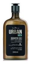 Shampoo 3x1 Barba Cabelo Bigode Urban Men Farmaervas 240ml