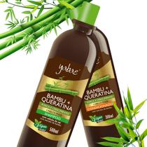 Shampoo 500ml e Condicionador 300ml Bambu e Queratina Yabae