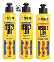 Shampoo 600ml Cond 300ml Desliza Liso Chikas Liso Duradouro