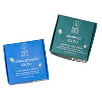Shampoo 80g e Condicionador 55g sólidos em barra - Lune Bleue para cabelos oleosos e com queda
