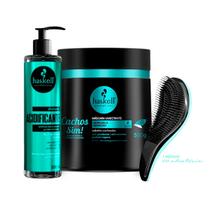 Shampoo Acidificante Haskell + Máscara Cachos Sim 500g +Escova