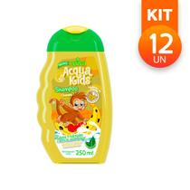 Shampoo Acqua Kids Banana Vegano Formulação Suave pH Balanceado Cabelos Hidratado 250ml (Kit com 12)