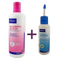 Shampoo Allermyl Glyco 500ml + Phisio Anti-odor 100ml Virbac Cães e Gatos