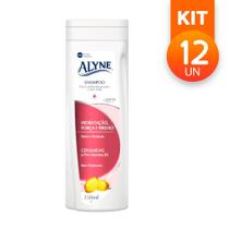 Shampoo Alyne Hidratação Força e Brilho Ceramidas e Pró-Vitamina B5 Sem Sal 350ml (Kit com 12)