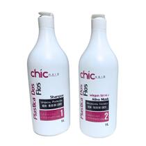 Shampoo Anti-resíduo 1L e Progressiva Plástica dos fios 1L-Chic Hair