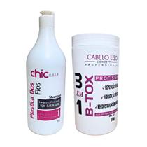 Shampoo Antí-resíduo plástica Chic Hair 1L e B-tox 3 em 1 1KG
