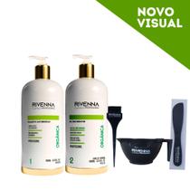Shampoo Antirresíduo 1L+ Progressiva Rivenna Orgânica 1L + Kit de Cumbuca, Pincel e Espátula - Rivenna Professional