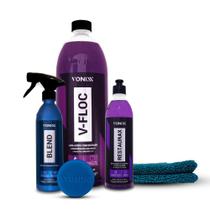 Shampoo Automotivo V-Floc 1,5l+Cera Blend + Restaurax-Vonixx