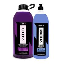 Shampoo Automotivo V-Floc 3L Vonixx + Verom Verniz de Motor 1,5L