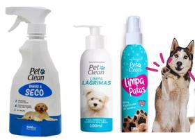 Shampoo Banho A Seco Pet Clean E Limpa Lágrimas E Limpa Patas