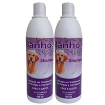 Shampoo Banho Pet 500ml Syntec Kit 2 unid Anti-Pulgas Cães