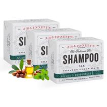 Shampoo Bar JRLIGGETT'S totalmente naturais de jojoba e hortelã x3