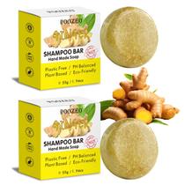 Shampoo Bar, pacote com 2 pacotes, conjunto de presentes para crescimento de cabelo com gengibre, para todos os tipos de cabelo