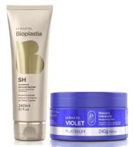 Shampoo Bioplastia 240Ml Máscara Violet Platinum 240G Lowell