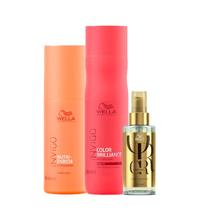 Shampoo Brilliance, Leave-in Enrich e Oil Reflections - Wella
