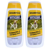 Shampoo Cães Matacura Sarnicida e Antipulgas 200ml 2un