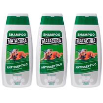 Shampoo Cão Gato Matacura Antisséptico Bactericida 200ml 3un Shampoo Cão Gato Matacura Antisséptico Bactericida 200ml 3un