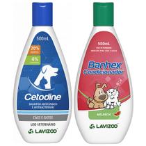 Shampoo Cetodine 500ml + Condicionador Banhex 500ml Lavizoo