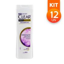 Shampoo Clear Anticaspa Hidratação Intensa Bio Booster Cabelos Bonitos 400ml (Kit com 12)