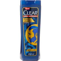 Shampoo Clear Men Anticaspa Cabelo e Barba 200ml Com Minerais Oceânicos Cabelos Limpos e Macios Elimina Caspa Recorrente
