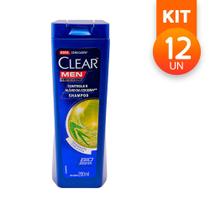 Shampoo Clear Men Anticaspa Controle e Alívio da Coceira Eucalipto e Melaleuca 200ml (Kit com 12)