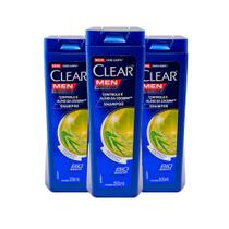 Shampoo Clear Men Anticaspa Controle e Alívio da Coceira Eucalipto e Melaleuca 200ml (Kit com 3)
