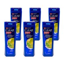 Shampoo Clear Men Anticaspa Controle e Alívio da Coceira Eucalipto e Melaleuca 200ml (Kit com 6)