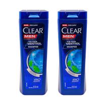 Shampoo Clear Men Anticaspa Ice Cool Menthol Bio Booster Ação Refrescante 200ml (Kit com 2)