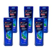 Shampoo Clear Men Anticaspa Ice Cool Menthol Bio Booster Ação Refrescante 200ml (Kit com 6)