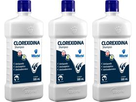Shampoo Clorexidina 500ml - World - 3 Unidades