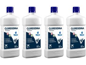 Shampoo Clorexidina 500ml - World - 4 Unidades