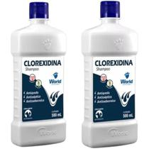 Shampoo Clorexidina Caes Gatos Dermatológico 500ml - Kit 2 unidades Shampoo Clorexidina Caes Gatos Dermatológico 500ml - Kit 2 unidades