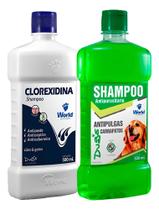 Shampoo Clorexidina + Shampoo Dugs 500ml Para Cães World