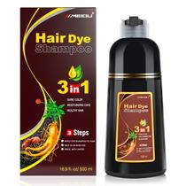 Shampoo Colorido Kingming Castanho Escuro 500ml - Cobertura de Cabelos Grisalhos