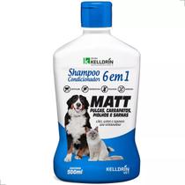 Shampoo Cond Anti Pulgas Carrapatos Sarna Cães Gatos 6 Em 1