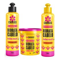 Shampoo Condic. e Máscara 450g Hidrata Cabelo Chikas
