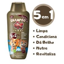 Shampoo Condicionador 5 em 1 Pet 700ml Higiene Cachorro Gato - Cat Dog & Cia