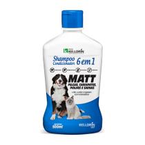 Shampoo Condicionador 6x1 Matt Pulgas Carrapatos Piolhos E Sarnas Cães Gatos Equinos Kelldrín 500ml