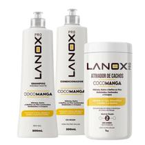 Shampoo + Condicionador + Ativador Coco Manga Lanox Trihair