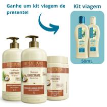 Shampoo Condicionador Banho de Creme Bio Extratus Umectante 1L +Kit viagem