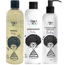 Shampoo, Condicionador e Creme para Cachos Hey You 3x300ml