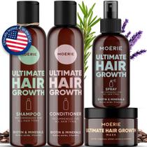 Shampoo, Condicionador e Máscara Capilar Moerie - Kit Completo com Spray