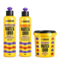 Shampoo + Condicionador e Máscara Matiza Loiro Chikas Brilho